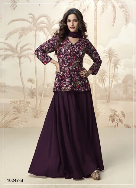 Jivika By Aashirwad Mor Bagh Heavy Chinon Sequence Work Designer Sharara Suits